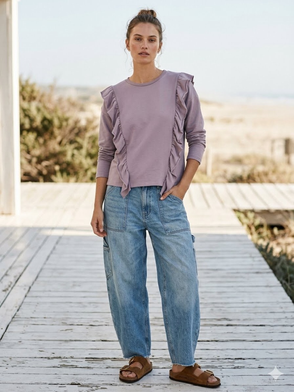 Ruffle detail sweatshirt
